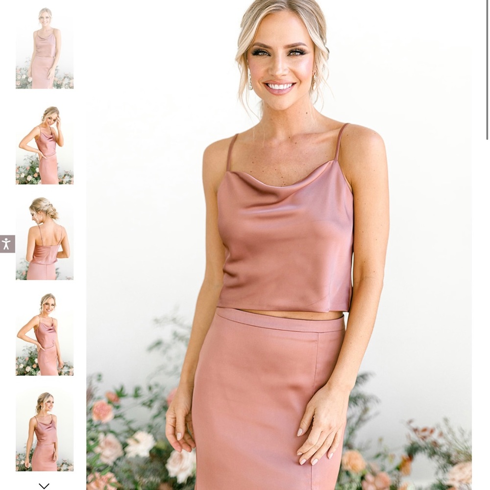 Champagne Gold 2-Piece Dress - Picture 3 of 9